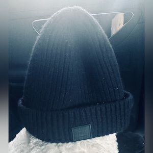 ACNE STUDIO ribbed wool beanie black
